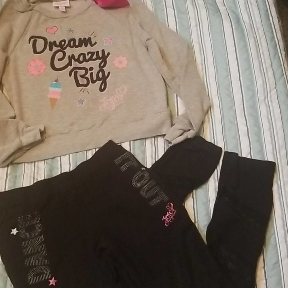☄Jojo Siwa cropped sweatshirt/legging dance outfit